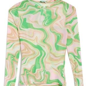 NWT AFRM Sunny Long Sleeve Mesh Top Sheer